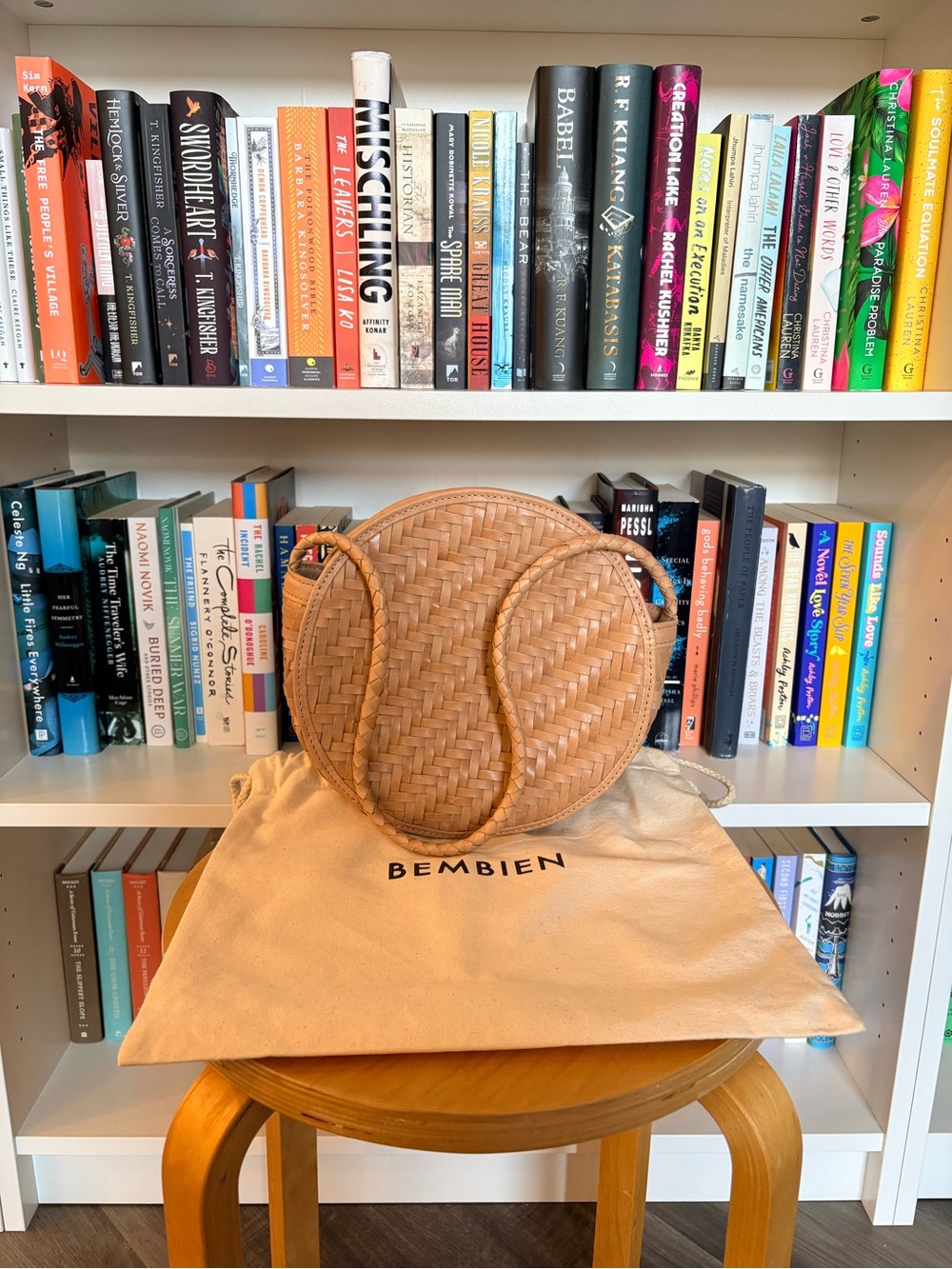 Bembien Audrey Woven Leather Bag in Caramel